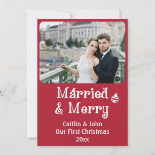 Tarjeta Festiva Casado con Merry recién casados Primer Personaliza