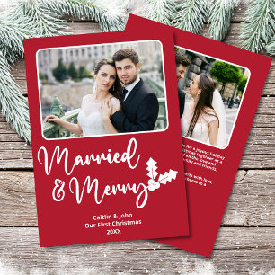 Tarjeta Festiva Casado Merry recién casados Primeras fotos de Navi