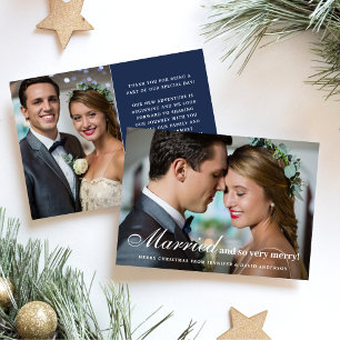 Tarjeta Festiva Casado y así Merry recién casado 2 Navidades de fo