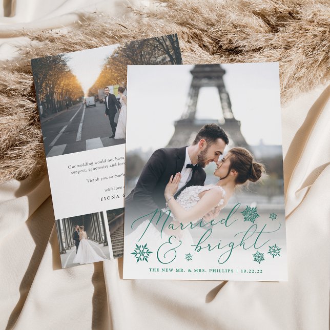 Tarjeta Festiva Casado y brillante | Foto Boda y gracias (Subido por el creador)
