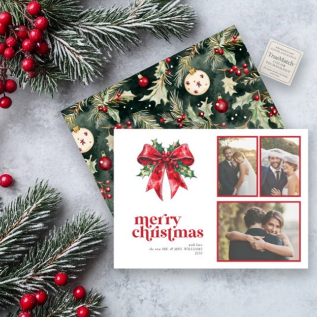 Tarjeta Festiva Casado y brillante rojo hermano Holly recién casad (Subido por el creador)