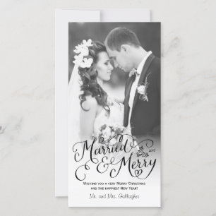 Tarjeta Festiva Casado y con la mano en blanco