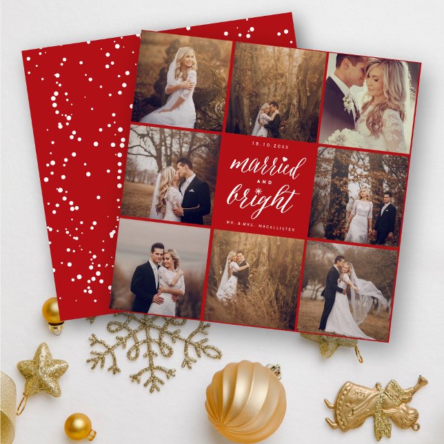 Tarjeta Festiva Casado Y Luminoso 8 Collages de fotos Boda Moderno (Subido por el creador)