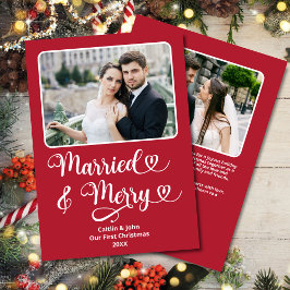Tarjeta Festiva Casados Merry recién casados Primeros Navidades Co
