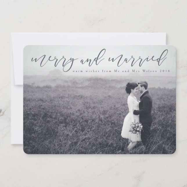 Tarjeta Festiva casados y alegres (Anverso)