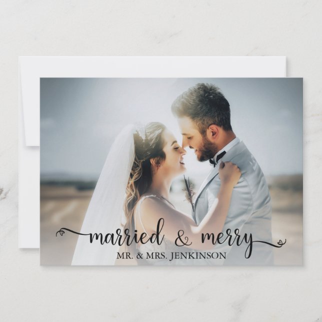 Tarjeta Festiva Casados y alegres  (Anverso)