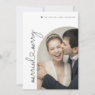 Tarjeta Festiva Casados y alegres Arco de fotos de recién casados