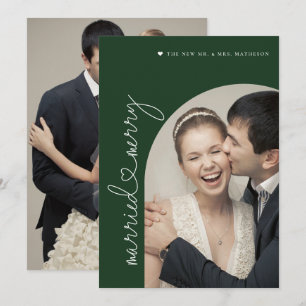 Tarjeta Festiva Casados y alegres arco de fotos de recién casados