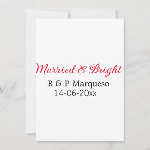 Tarjeta Festiva Casados y brillantes añadir nombre de la pareja bo