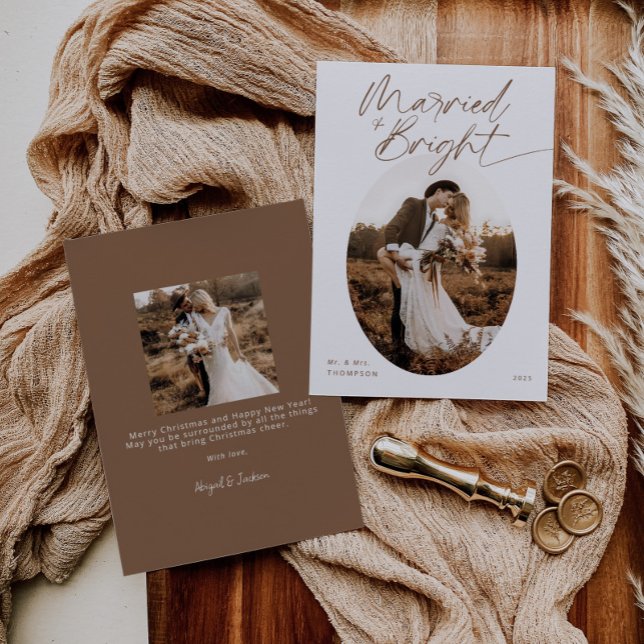 Tarjeta Festiva Casados y brillantes Navidades de escritura modern (Subido por el creador)