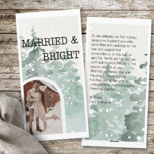 Tarjeta Festiva Casados y recién casados Navidades de acuarela