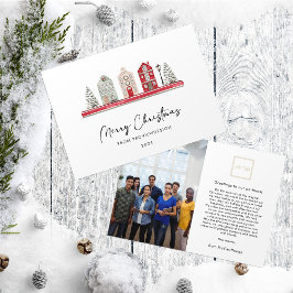 Tarjeta Festiva Casas cortas en Navidades Colores de fotografía