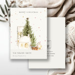 Tarjeta Festiva Casas de Árbol de Nieve Blanca Logo Saludos de Nav<br><div class="desc">Si necesitas más personalización,  por favor,  no dudes en enviarme un mensaje a yellowfebstudio@gmail.com.</div>