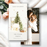 Tarjeta Festiva Casas de árbol de nieve blanca Temporadas de fotos<br><div class="desc">Si necesitas más personalización,  por favor,  no dudes en enviarme un mensaje a yellowfebstudio@gmail.com.</div>