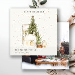 Tarjeta Festiva Casas de árbol de nieve blanca Temporadas de fotos<br><div class="desc">Si necesitas más personalización,  por favor,  no dudes en enviarme un mensaje a yellowfebstudio@gmail.com.</div>