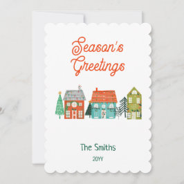 Tarjeta Festiva Casas de Navidades de Rústicas Campesinas