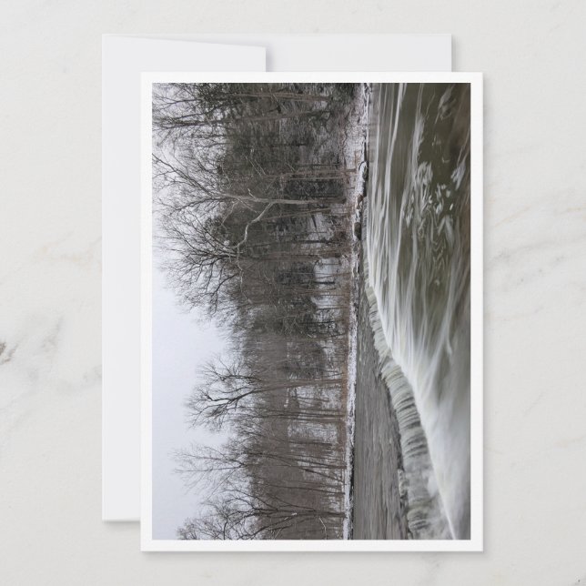 Tarjeta Festiva Cascada de Invierno (Anverso)