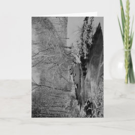 Tarjeta Festiva Cascada en un día de nieve