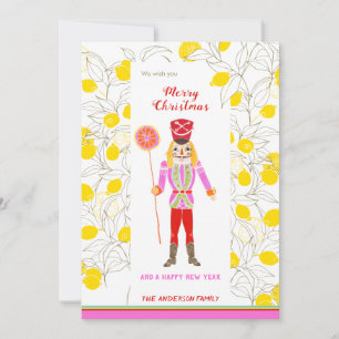 Tarjeta Festiva Cascanueces Acuarela Excéntrico Ama Los Limones