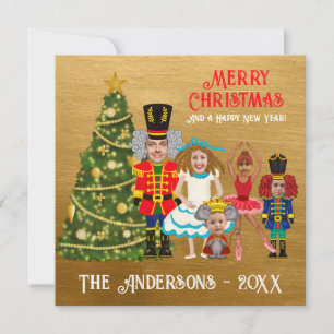 Tarjeta Festiva Cascanueces Divertido Añade tu Rostro Familia de C