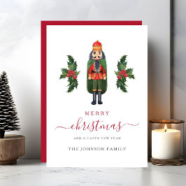 Tarjeta Festiva Cascanueces Navideño Adorable