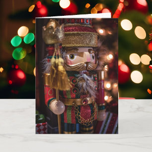 Tarjeta Festiva Cascanueces Personalizar Texto 5 x 7 Doble