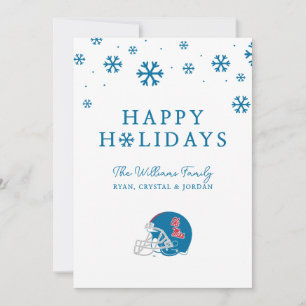 Tarjeta Festiva Casco de fútbol de Ole Miss   Azul claro
