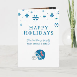 Tarjeta Festiva Casco de fútbol de Ole Miss   Azul claro