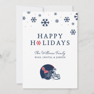 Tarjeta Festiva Casco de fútbol Ole Miss   Azul oscuro