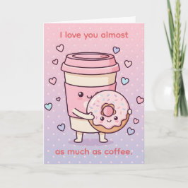Tarjeta Festiva Casi te amo más que el amante del café en San Vale