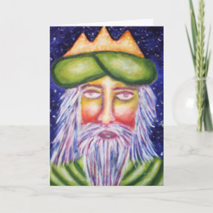 Tarjeta Festiva "Caspar" Arte de tres reyes Navidades