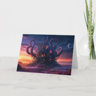 Tarjeta Festiva Castillo cósmico del pasado de los eones