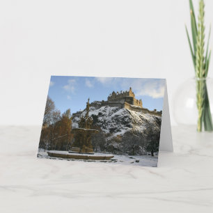 Tarjeta Festiva Castillo de Edimburgo en invierno