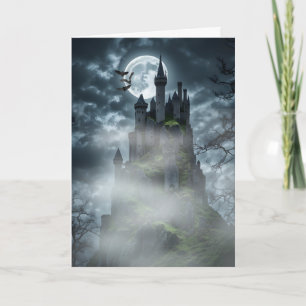 Tarjeta Festiva Castillo Gótico Embrujado