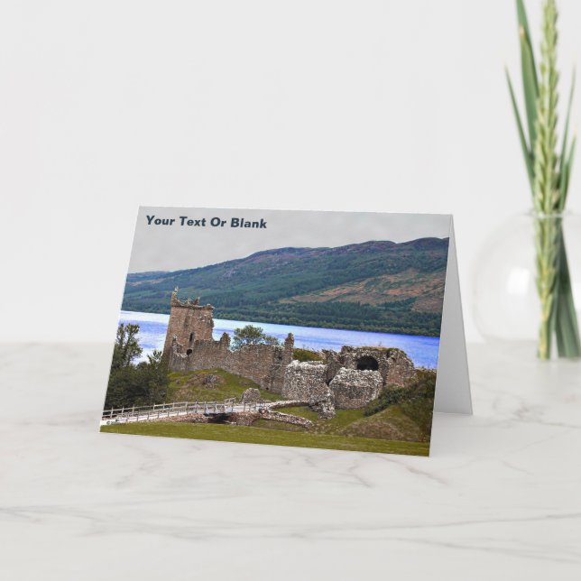 Tarjeta Festiva Castillo Urqhart - Loch Ness (Anverso)