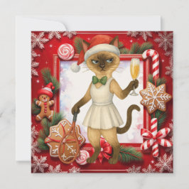 Tarjeta Festiva Cat Christmas greeting for cat lovers