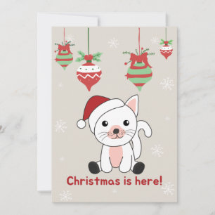 Tarjeta Festiva Cat Christmas Snow Winter Animals Cats Holiday Car