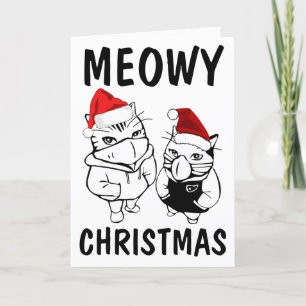 TARJETA FESTIVA CAT GATOS USANDO CARTAS DE NAVIDADES DIVERTIDOS DE