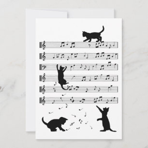 Tarjeta Festiva Cat Lover Gracioso Pianista Lover