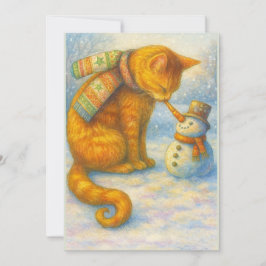 Tarjeta Festiva Cat Lover's  Christmas Sarah and the Snowman