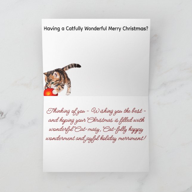Tarjeta Festiva Cat-masy Purrfect Christmas Kitty Cat Cute (Interior)