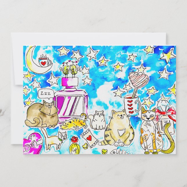 Tarjeta Festiva Cat Valentine (Anverso)