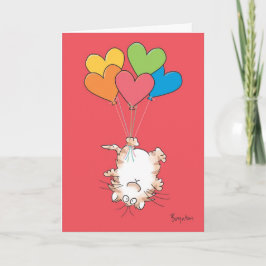 Tarjeta Festiva CAT Valentines UPSIDE-DOWN de Boynton