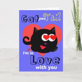 Tarjeta Festiva Cat You Tail Me Enamoraba De Ti