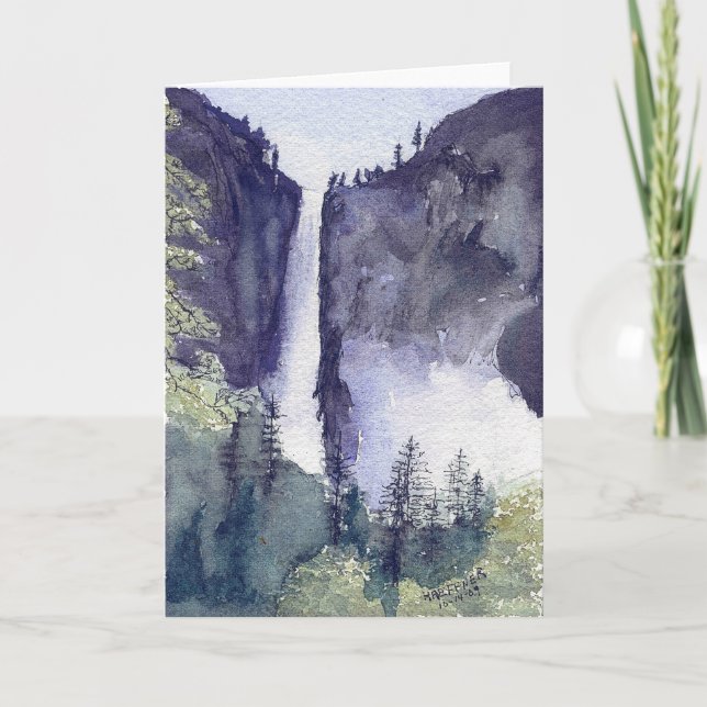 Tarjeta Festiva Cataratas Yosemite2, Parque Nacional Yosemite (Anverso)