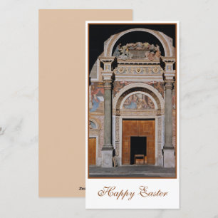 Tarjeta Festiva Catedral de Aosta, Italia, Pascua