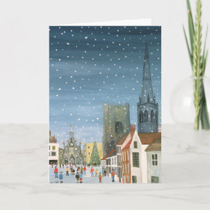 Tarjeta Festiva Catedral De Chichester Escena De Nieve
