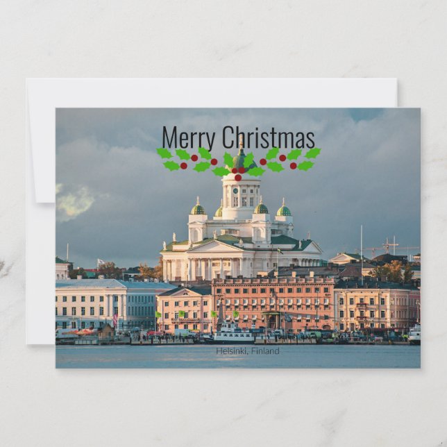 Tarjeta Festiva Catedral de Helsinki, Finlandia, (Anverso)
