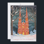 Tarjeta Festiva Catedral de Invierno Navidades ilustrados<br><div class="desc">Personalizar con tu mensaje para la temporada de vacaciones. Ilustracion original de Becky Nimoy. Añadir una foto en la parte posterior o un mensaje.</div>