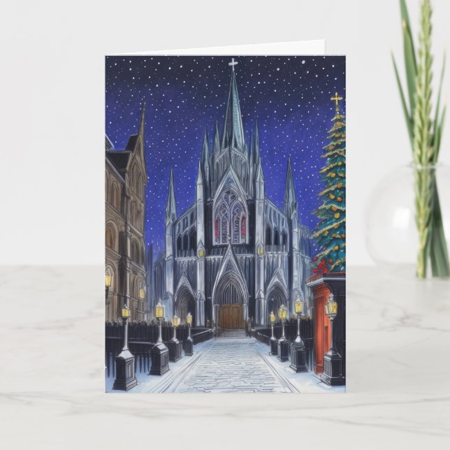 Tarjeta Festiva Catedral de navidades (Anverso)